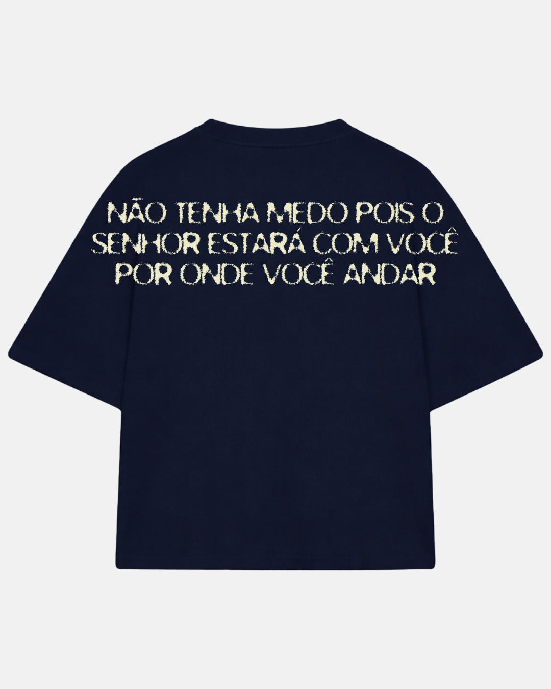 CAMISETA BOXY DO NOT FEAR AZUL MARINHO