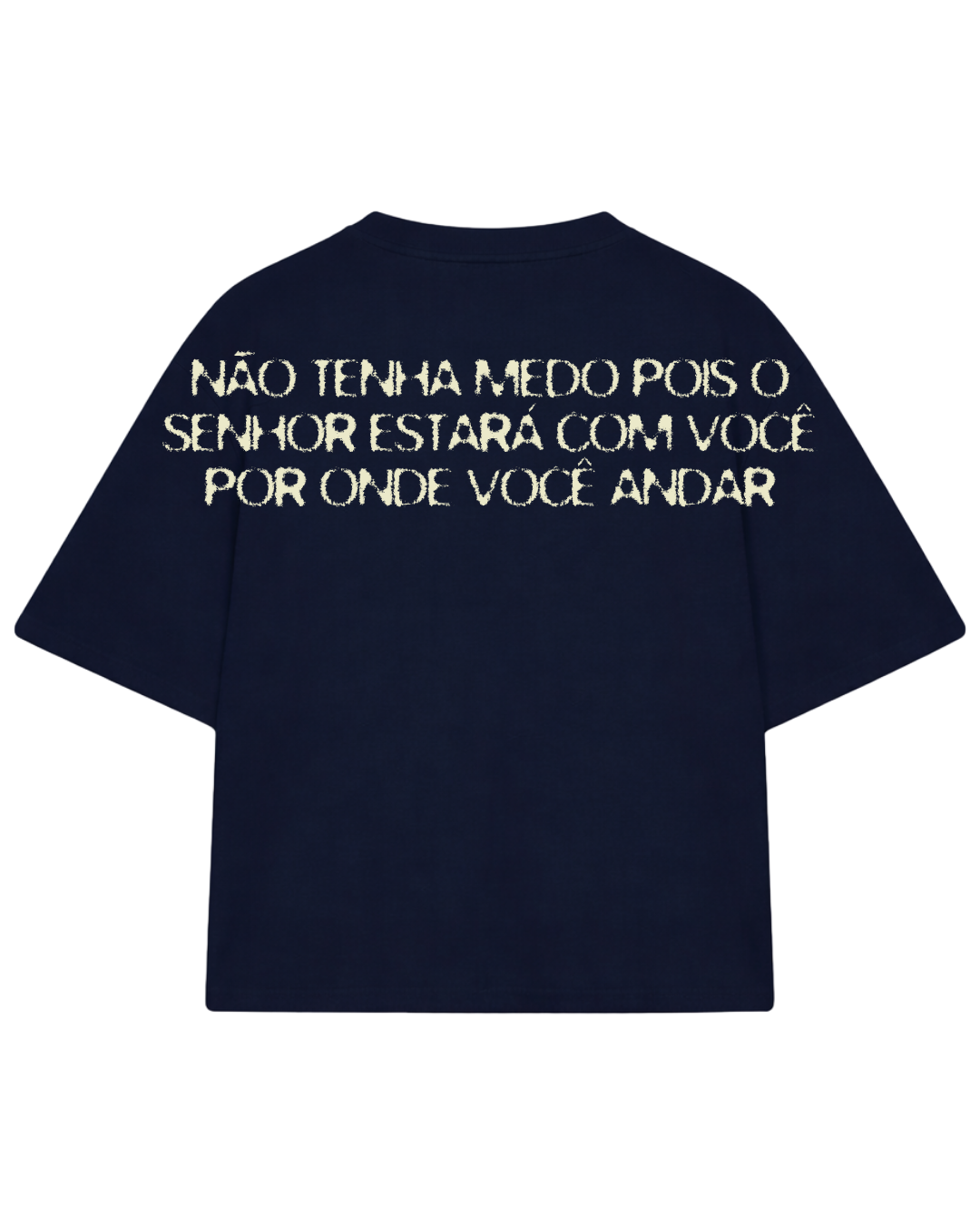 CAMISETA BOXY DO NOT FEAR AZUL MARINHO