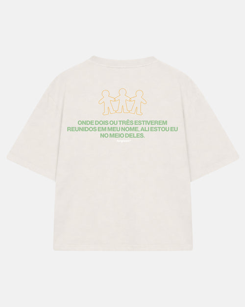 CAMISETA BOXY THERE I WILL BE BEGE