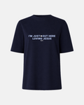CAMISETA FEMININA LOVING JESUS AZUL MARINHO
