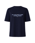 CAMISETA FEMININA LOVING JESUS AZUL MARINHO