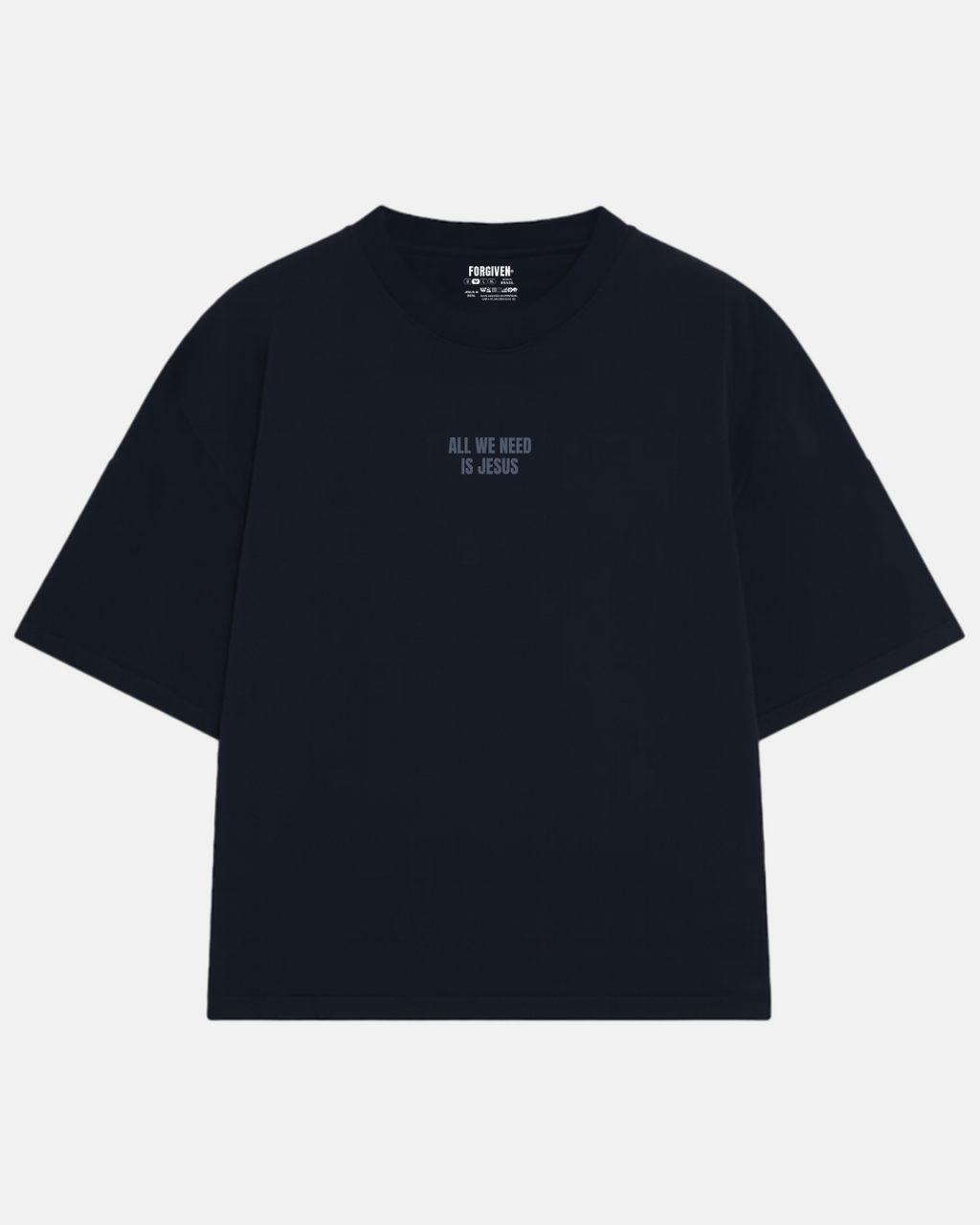 CAMISETA OVERSIZED ALL WE NEED IS JESUS PRETA