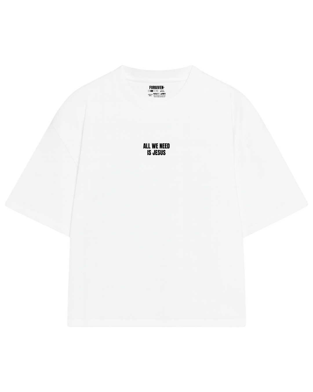 CAMISETA OVERSIZED ALL WE NEED IS JESUS BRANCA