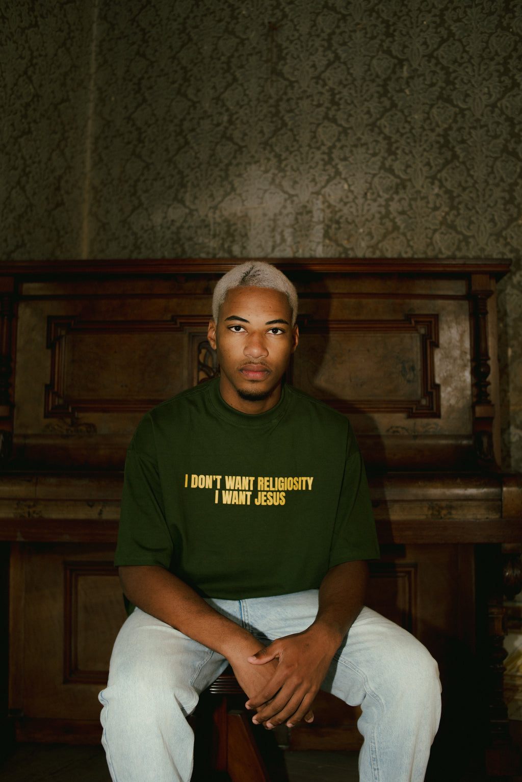 CAMISETA I WANT JESUS VERDE