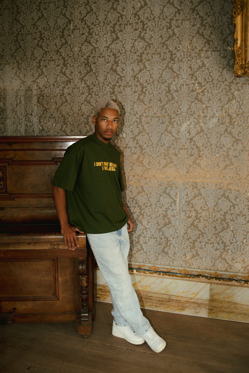 CAMISETA I WANT JESUS VERDE
