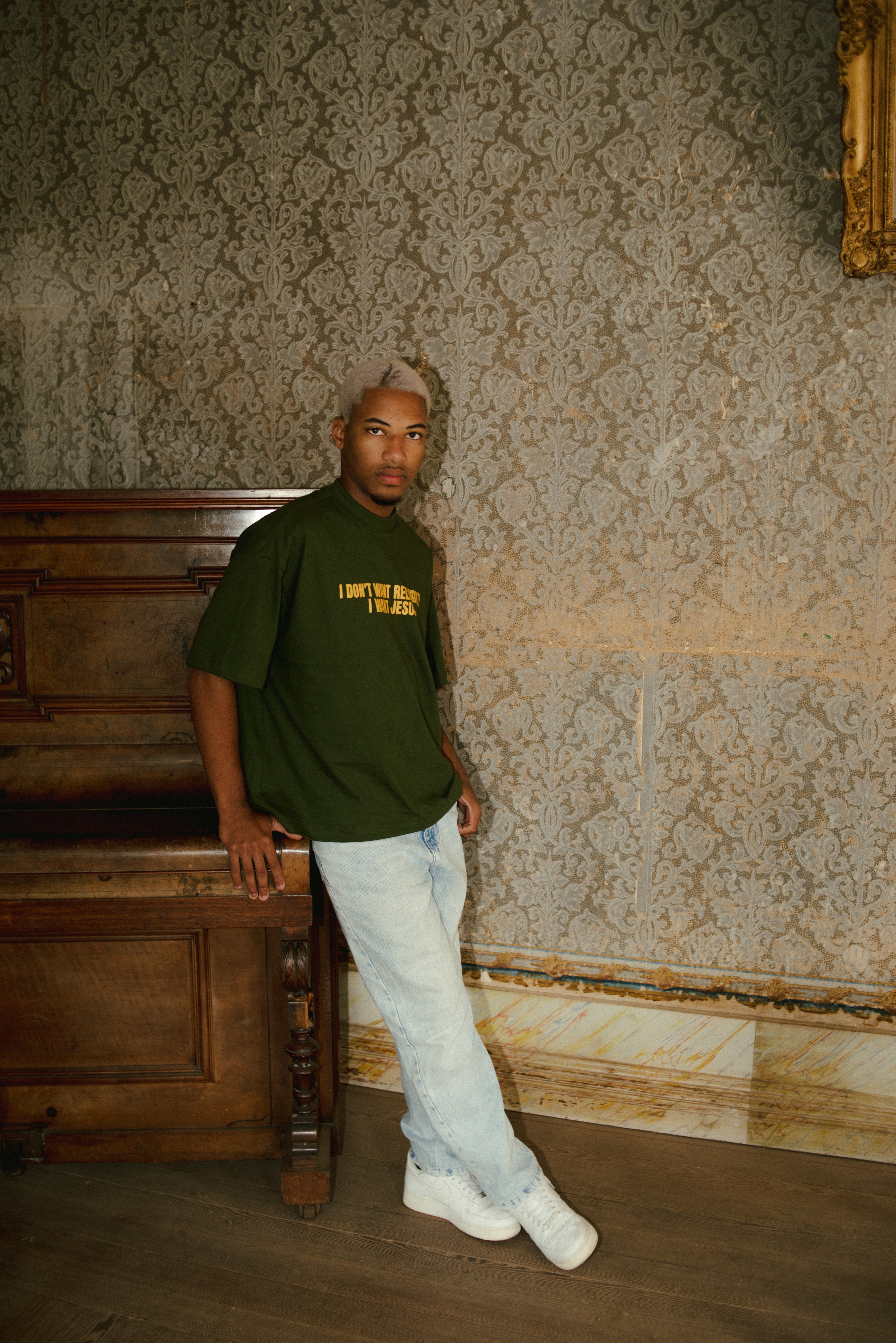 CAMISETA I WANT JESUS VERDE