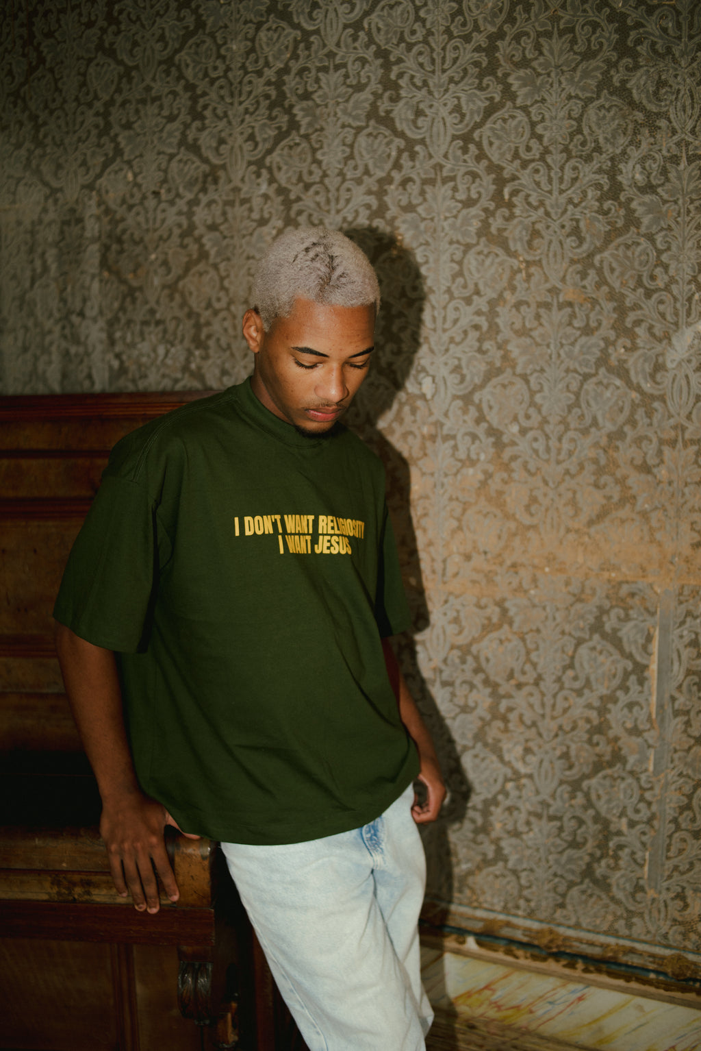 CAMISETA I WANT JESUS VERDE