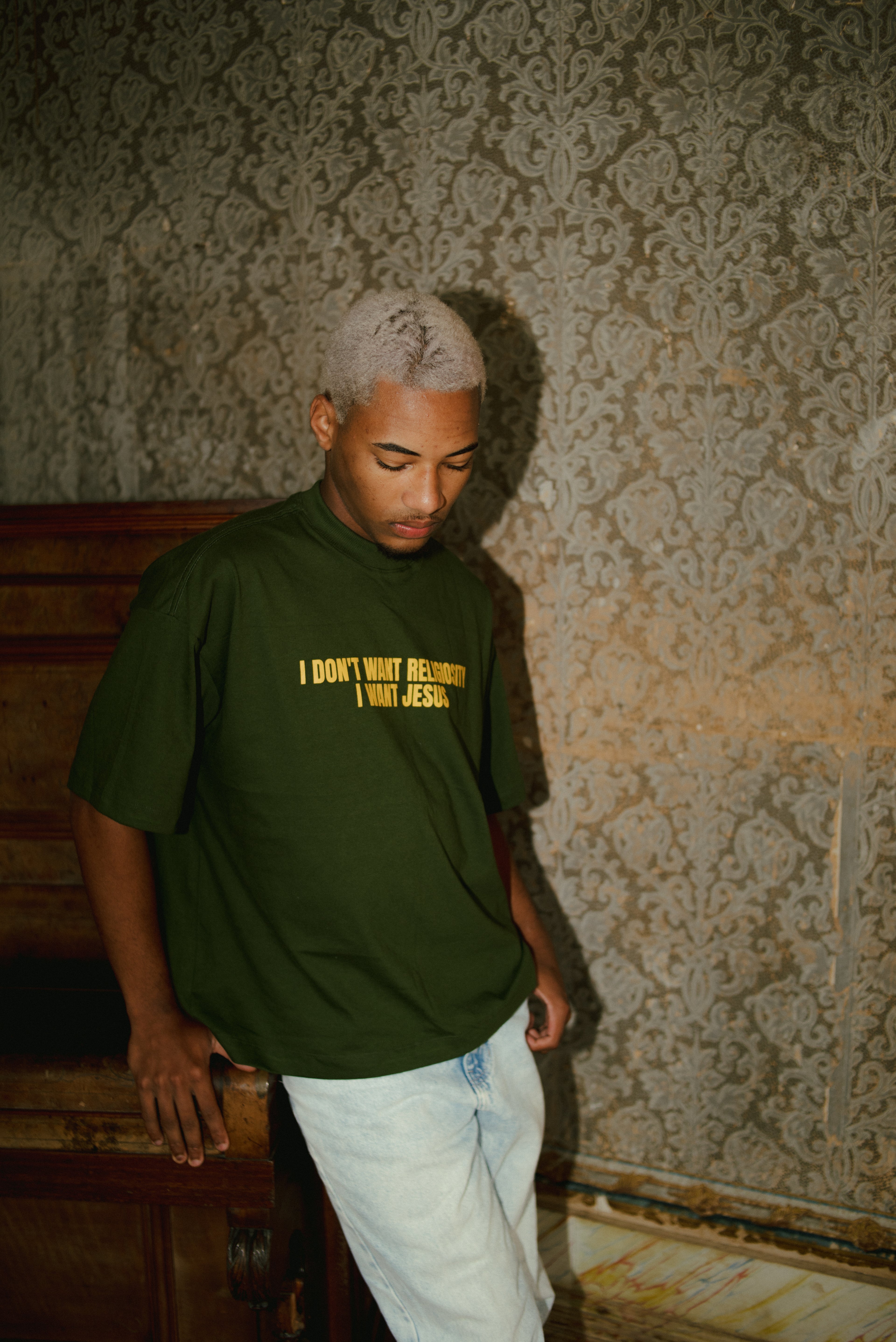 CAMISETA I WANT JESUS VERDE