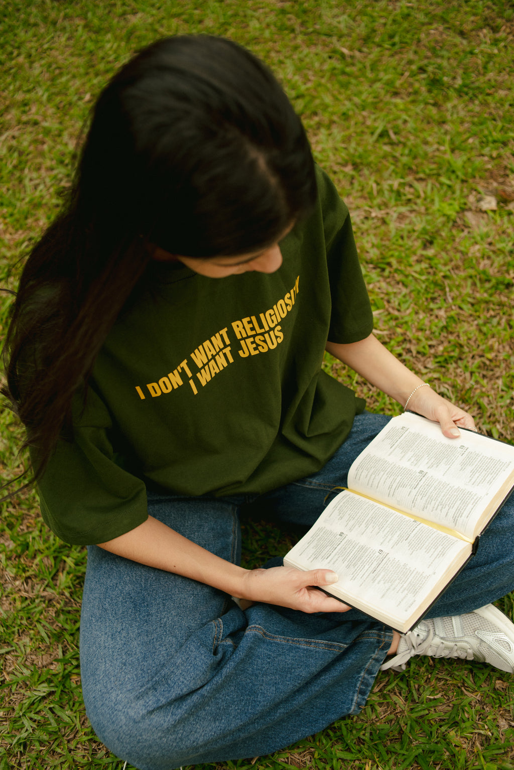 CAMISETA I WANT JESUS VERDE