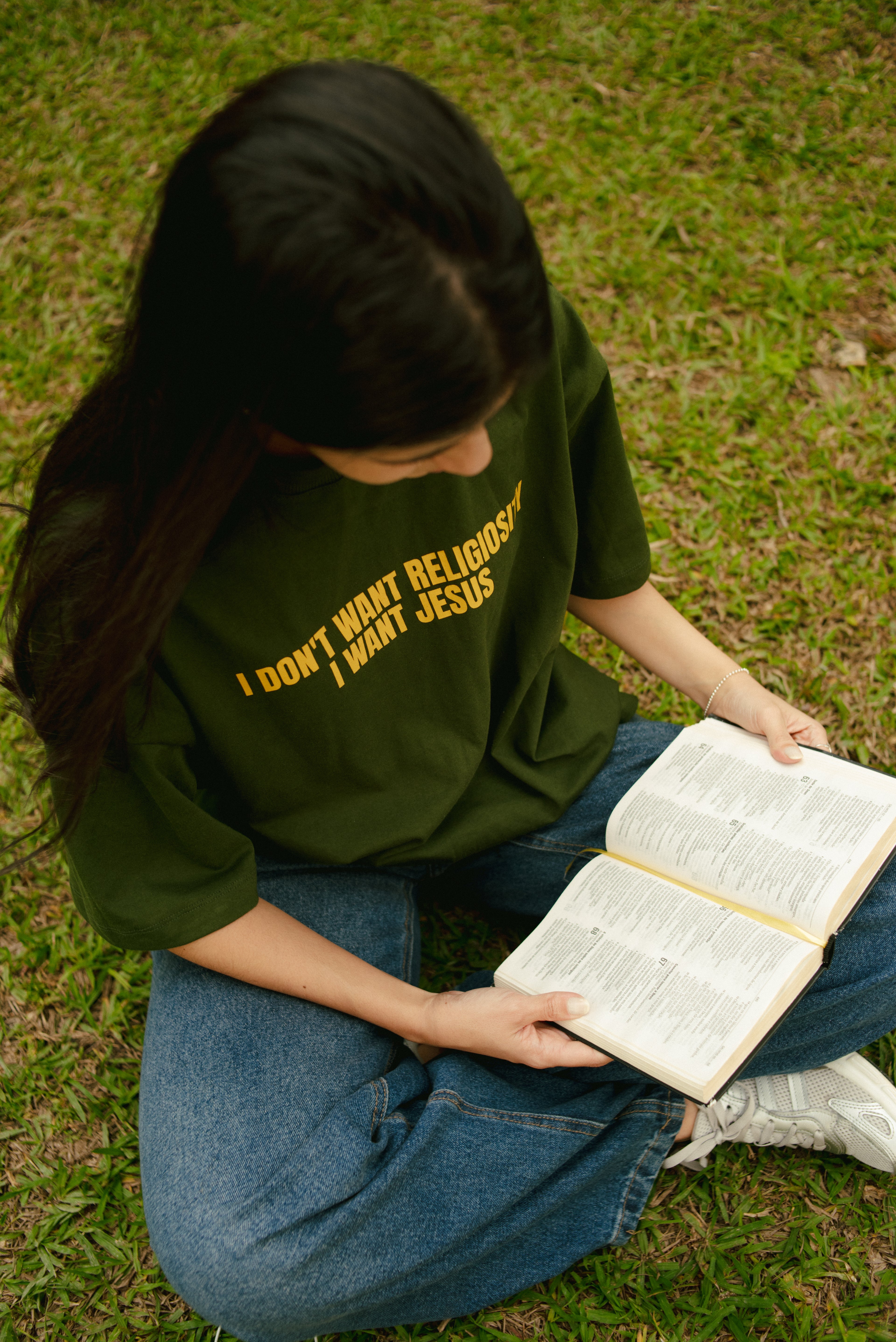 CAMISETA I WANT JESUS VERDE